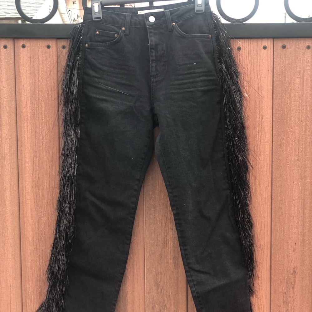 Topshop cowboy black bootcut jeans